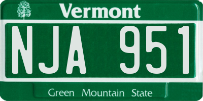 VT license plate NJA951