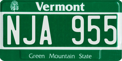 VT license plate NJA955