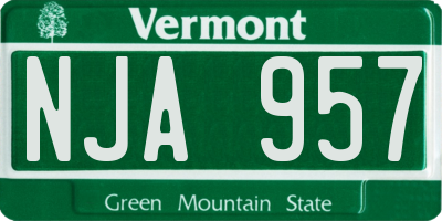 VT license plate NJA957