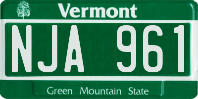 VT license plate NJA961