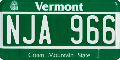 VT license plate NJA966