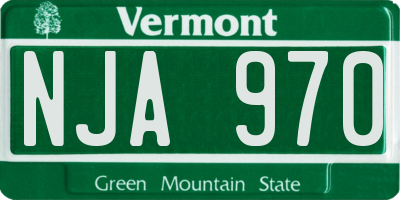VT license plate NJA970