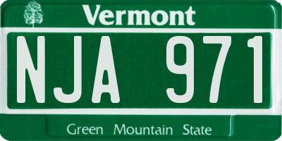 VT license plate NJA971