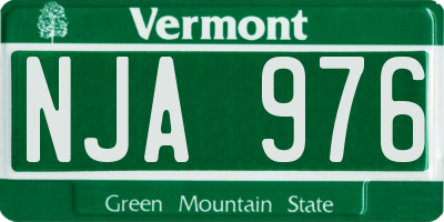 VT license plate NJA976