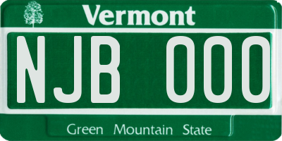 VT license plate NJB000