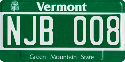 VT license plate NJB008