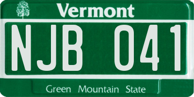 VT license plate NJB041