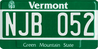 VT license plate NJB052
