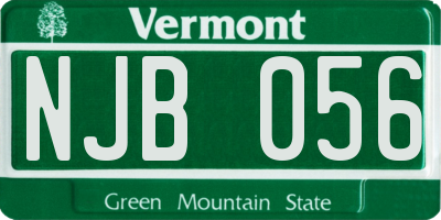 VT license plate NJB056