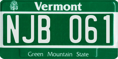VT license plate NJB061