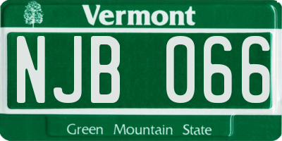 VT license plate NJB066