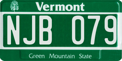 VT license plate NJB079