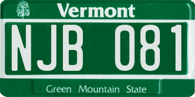 VT license plate NJB081