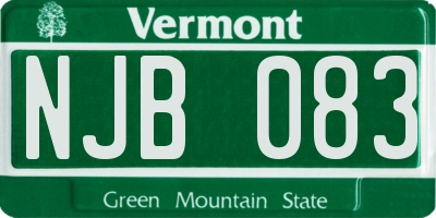 VT license plate NJB083