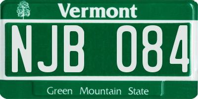 VT license plate NJB084