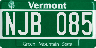 VT license plate NJB085