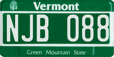 VT license plate NJB088
