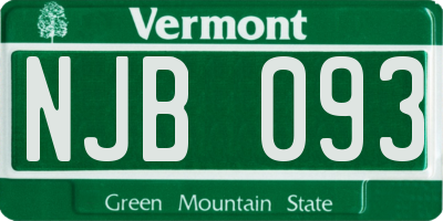VT license plate NJB093
