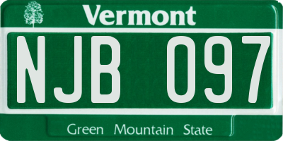 VT license plate NJB097