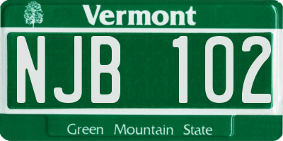 VT license plate NJB102