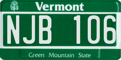 VT license plate NJB106