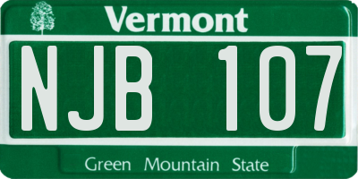 VT license plate NJB107