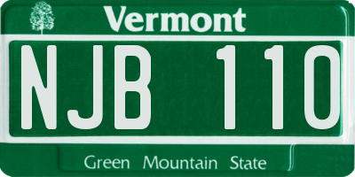 VT license plate NJB110