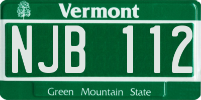 VT license plate NJB112