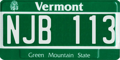 VT license plate NJB113
