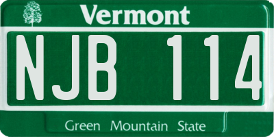 VT license plate NJB114