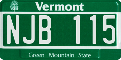 VT license plate NJB115