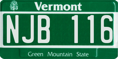 VT license plate NJB116