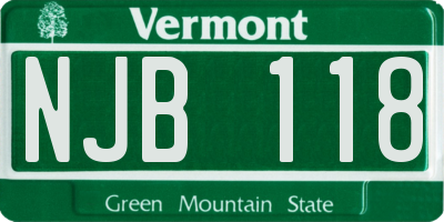VT license plate NJB118