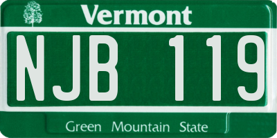 VT license plate NJB119