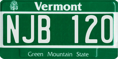 VT license plate NJB120