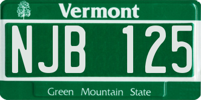 VT license plate NJB125