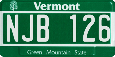 VT license plate NJB126