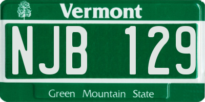 VT license plate NJB129