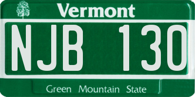 VT license plate NJB130