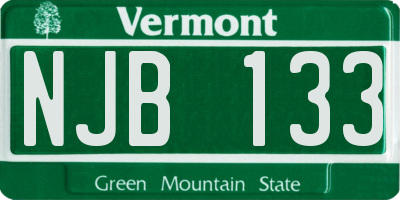 VT license plate NJB133