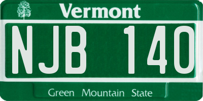 VT license plate NJB140