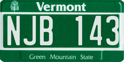 VT license plate NJB143