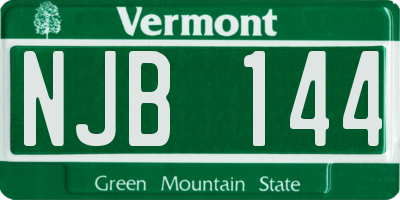 VT license plate NJB144