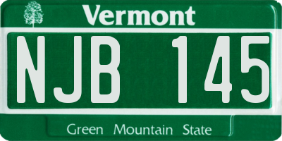VT license plate NJB145