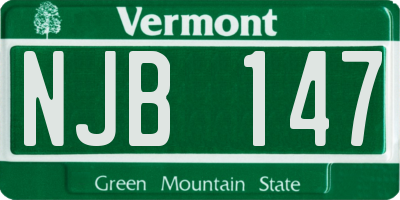 VT license plate NJB147