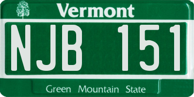 VT license plate NJB151