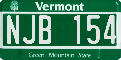 VT license plate NJB154