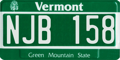 VT license plate NJB158