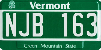 VT license plate NJB163