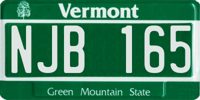 VT license plate NJB165
